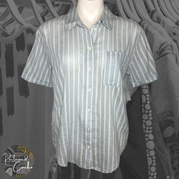 Treasure & Bond Blue and White Stripe Shirt - Size Small - Picture 1 of 10